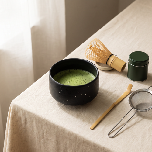 Kit matcha 6 pièces — coffret bol et fouet, coloris Noir Constellation