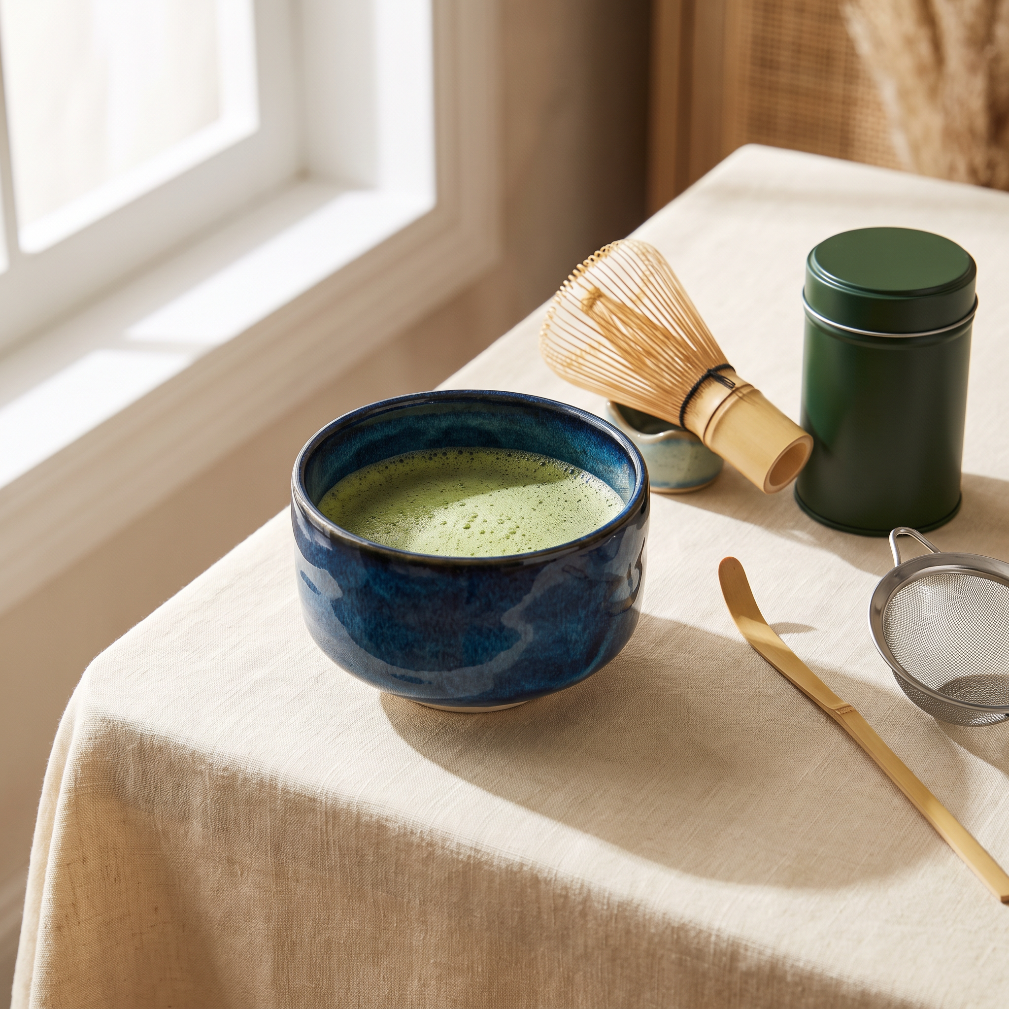 Kit matcha 6 pièces — coffret bol et fouet, coloris Bleu Océan